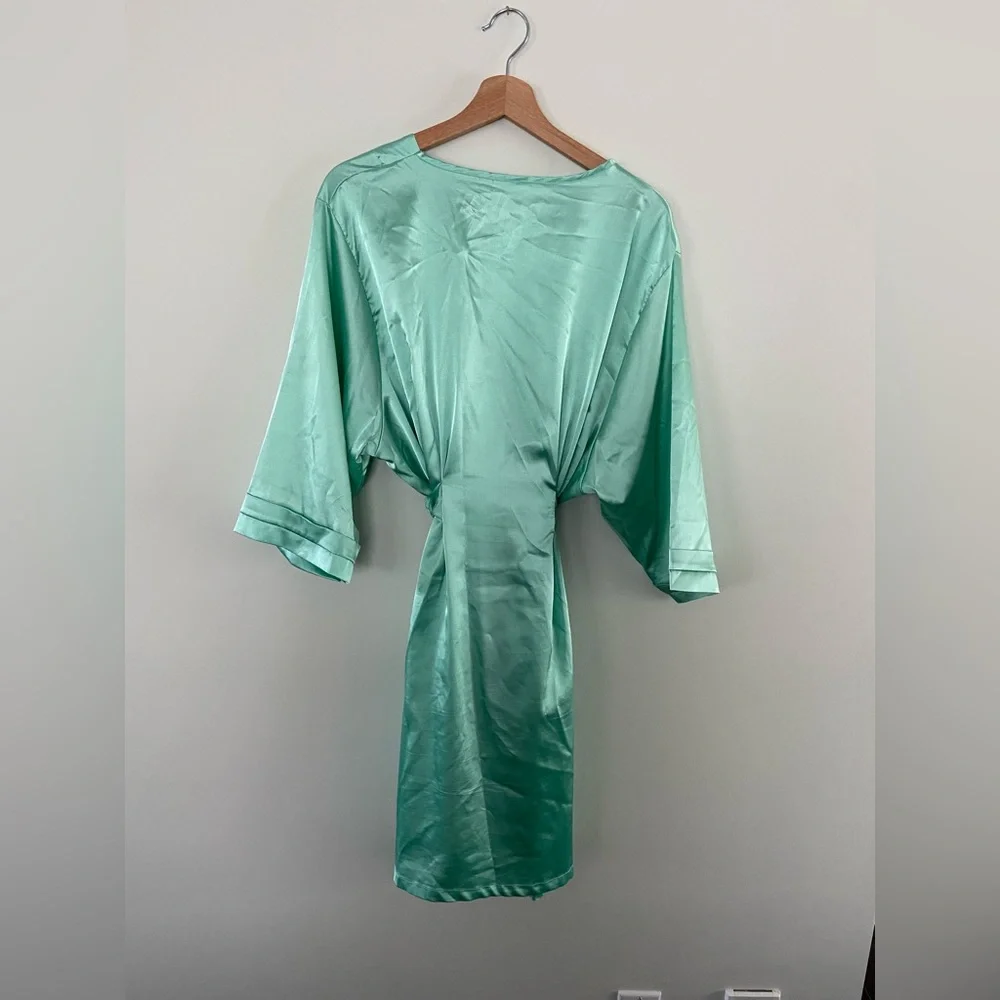 Mint Green Satin Robe - Picture 3 of 4